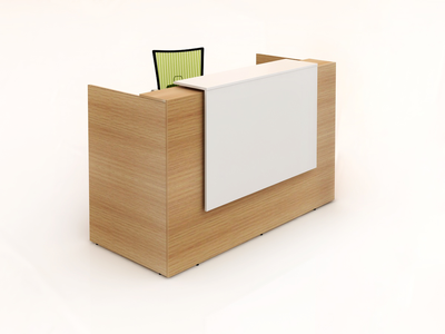 001 Sorrento Reception Counter Beech White