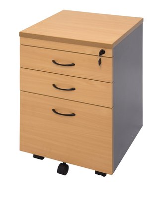 01 Rapid Worker Mobile Pedestal Beech Ironstone