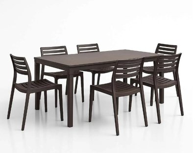 01 Siesta Ares Balcony Table Setting - Chocolate