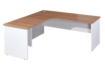 04 Premier 2 Piece Radial Corner Workstation -  LH - Casnan White