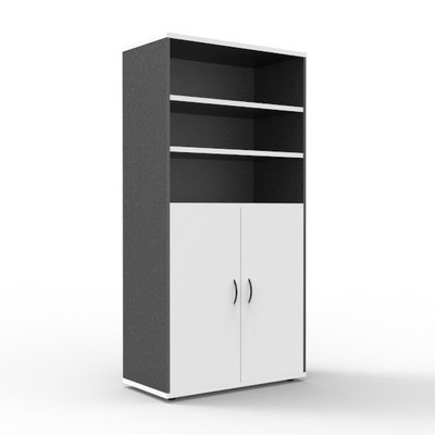 Rapid White & Ironstone  Half Door Stationery Cupboard