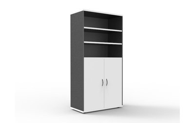 Rapid White & Ironstone  Half Door Stationery Cupboard