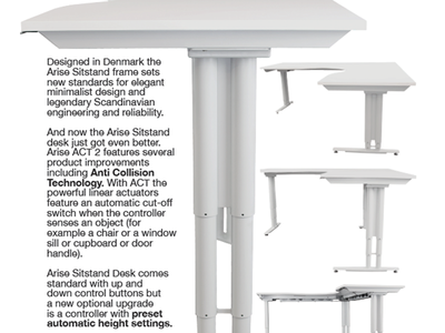 The New Arise Act 2 Sit/Stand Desks