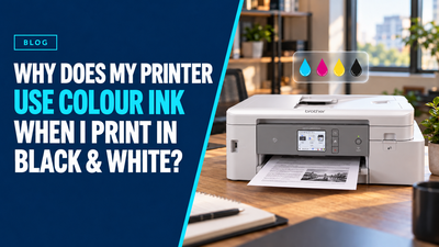 Brother printer on a warm office desk