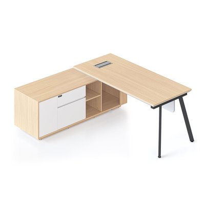Casa Executive Desk Cabinet LHS Eternity Black