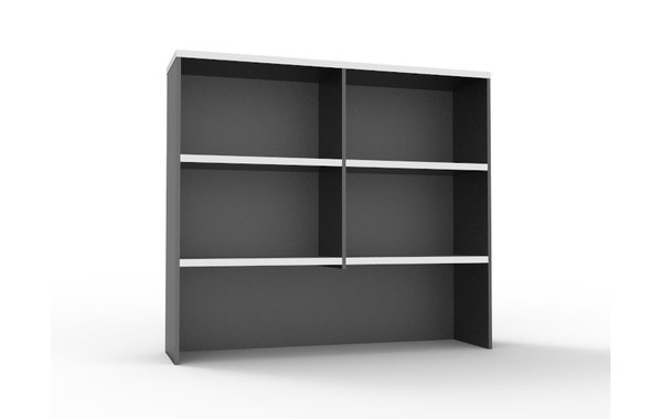 Rapid White & Ironstone 1500 Overhead Hutch