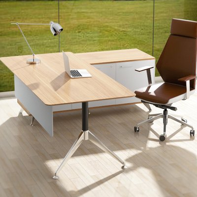 Potenza Virginia Walnut Desk with Return  2150