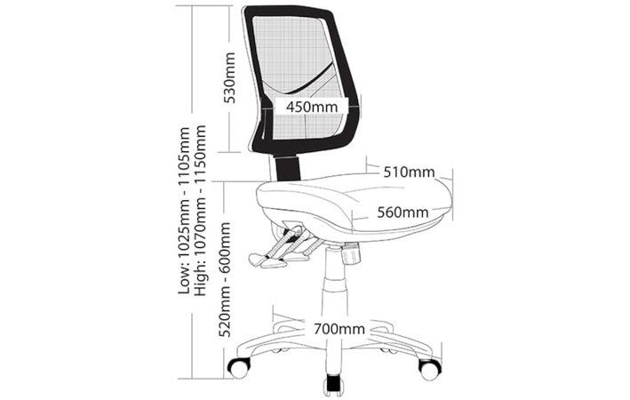 a high quality ergonomic chair with a large big boy seat and a mesh back