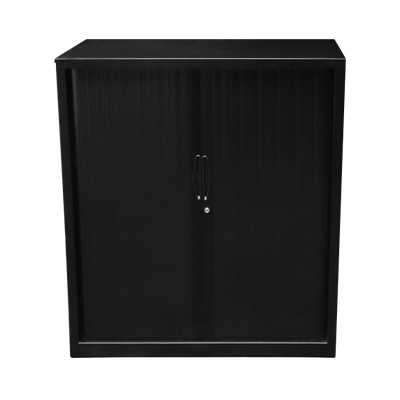 Go Tambour Cupboard 109+ 2 shelves Black