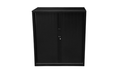 Go Tambour Cupboard 109+ 2 shelves Black