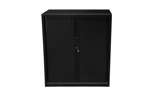 Go Tambour Cupboard 109+ 2 shelves Black