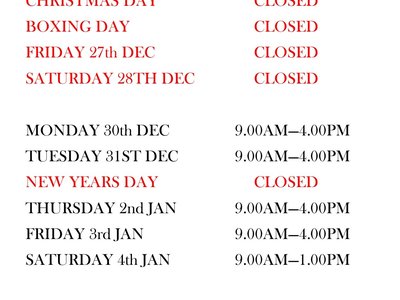 Holiday Trading Hours