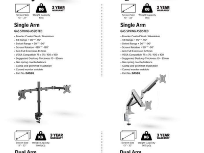 Dual or Single Monitor Arms