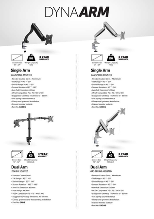 Dual or Single Monitor Arms