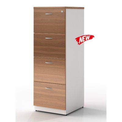 Virginia Walnut 4 Drawer Filing Cabinet