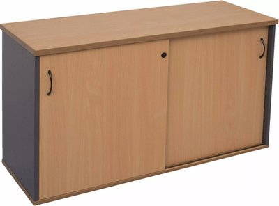 Rapid Worker Credenza - Beech Ironstone