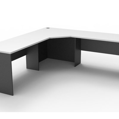 Rapid White & Ironstone 2121 Corner Workstation