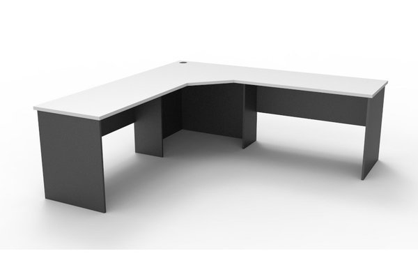 Rapid White & Ironstone 2121 Corner Workstation