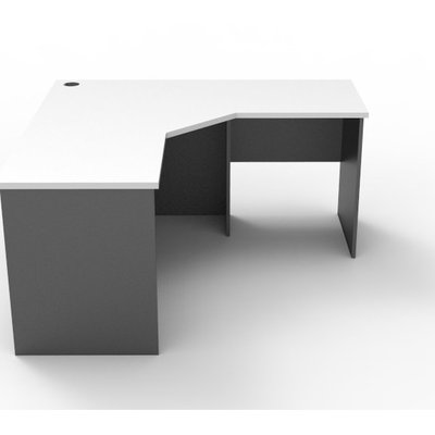 Rapid White & Ironstone 15156 Corner Workstation