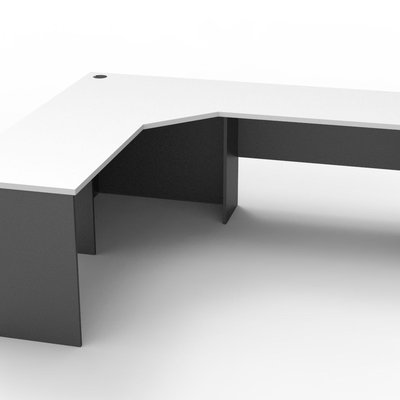 Rapid White & Ironstone 1815 Corner Workstation