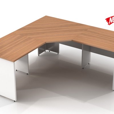 Virginia Walnut 3 Piece Workstation 1800